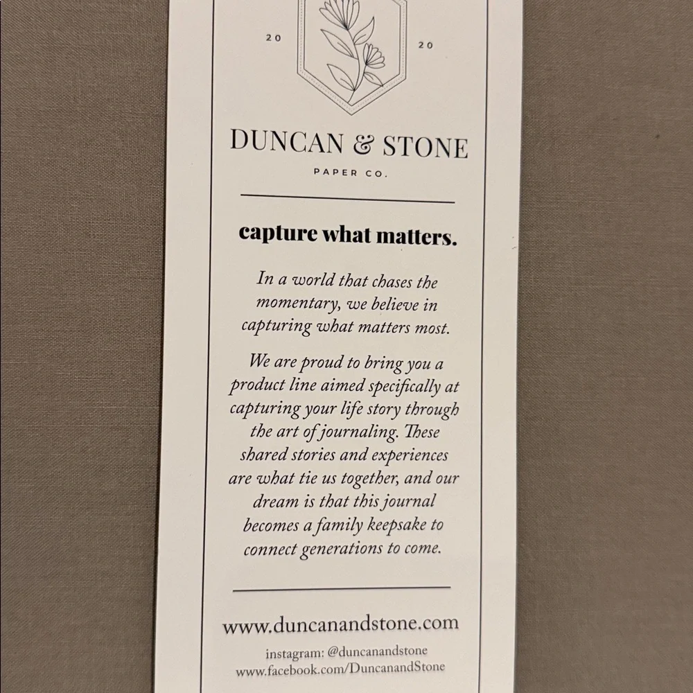 Duncan & Stone‎ Paper Co. Engagement Journal